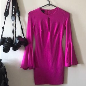 Hot Pink Tight mini Dress with cutout